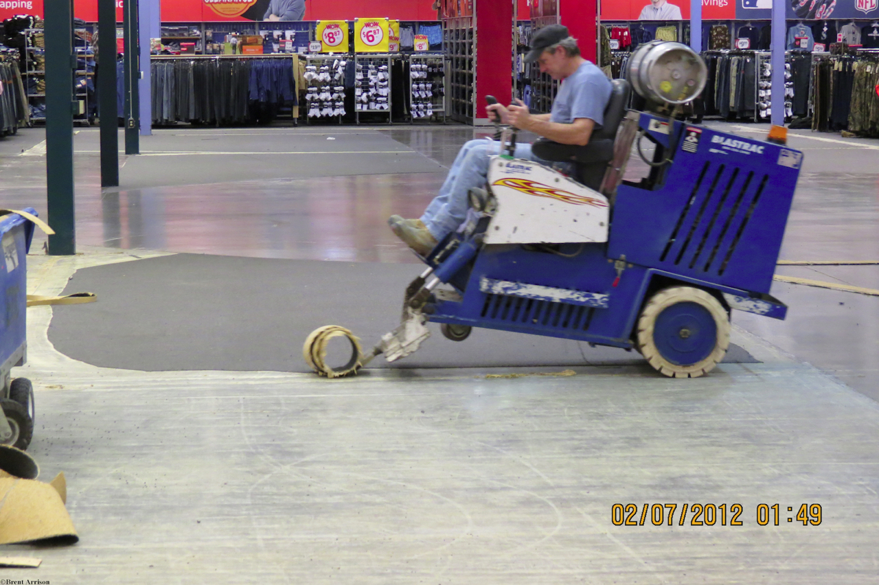 Flooring Removal in a Retail Sales area 