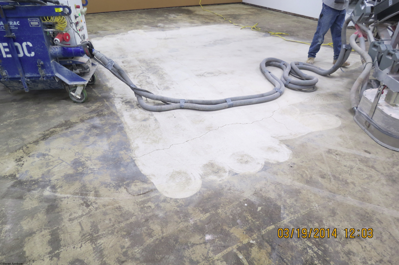  Glue removal in Retail Sales area  